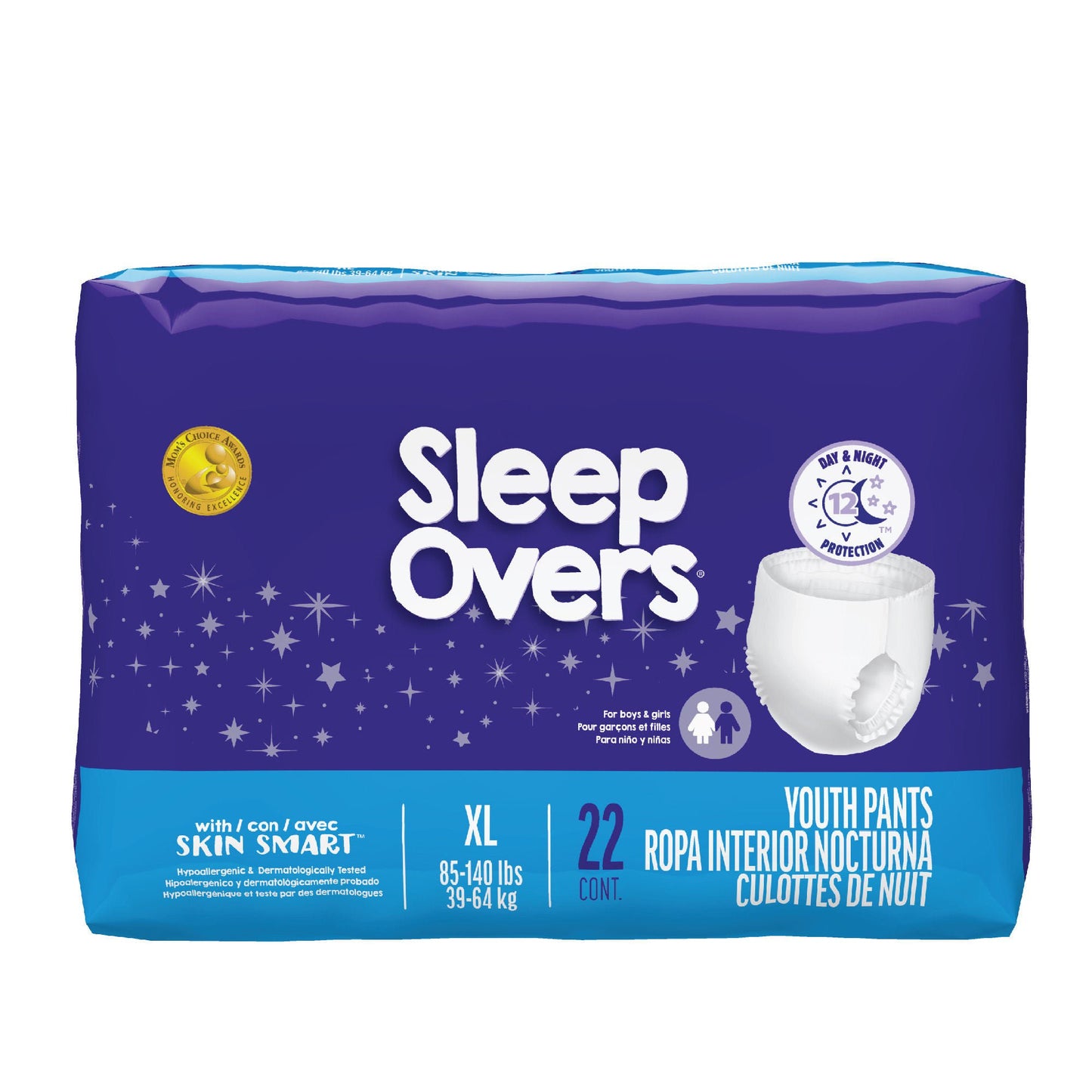 UNDERWEAR, PROT PULLON SLEEPOVERS YTH XLG (22/BG 4BG/CS)