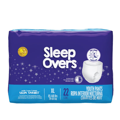 UNDERWEAR, PROT PULLON SLEEPOVERS YTH XLG (22/BG 4BG/CS)