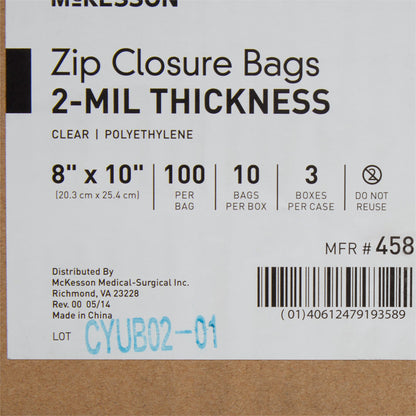 BAG, ZIP LOCK 8X10" (100/PK 10PK/BX 3BX/CS)