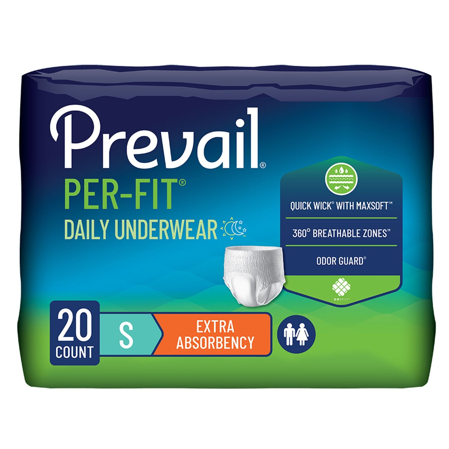 UNDERWEAR, PROTECTIVE PREVAIL PER-FIT SML DISP(20/PK 4PK/CS)