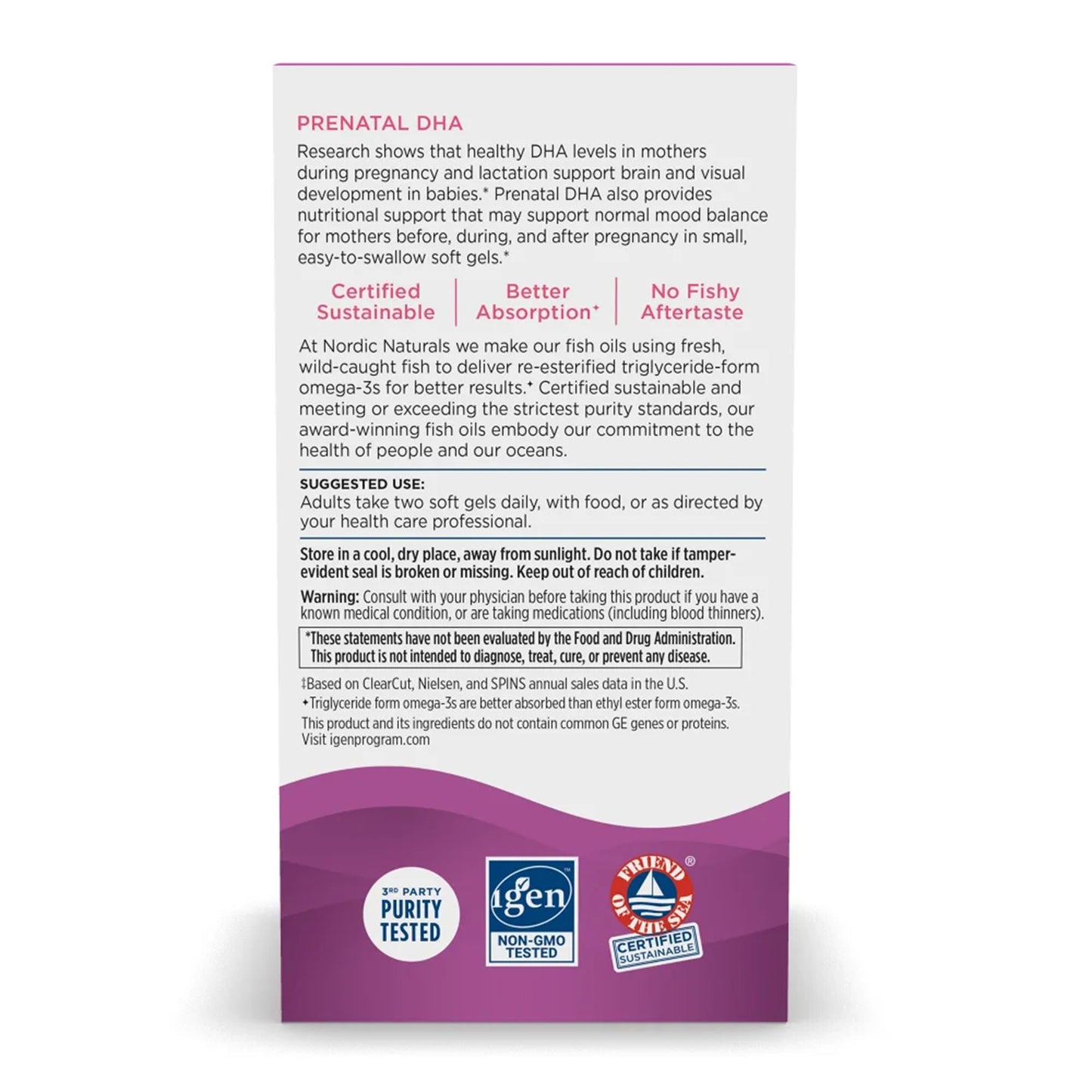 SUPPLEMENT, PRENATAL DHA (90CT/BT 12BT/CS)