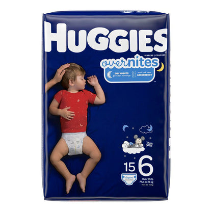 DIAPER, HUGGIES OVERNITE JUMBOSZ6 (15/PK 4PK/CS)