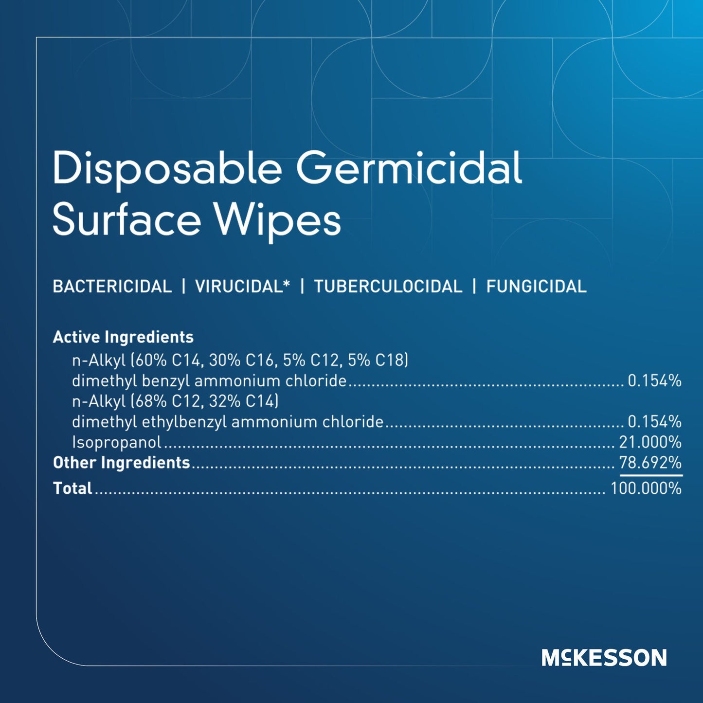 WIPE, GERMICIDE LG 6"X6.75" (160/BX 12BX/CS)