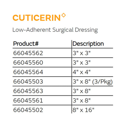 DRESSING, CUTICERIN GAUZE 3"X8" (25/BX 6BX/CS)