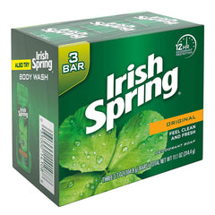 SOAP, BAR IRISH SPRING ORIG SCENT GRN 3.75OZ (3/PK 18PK/CS)