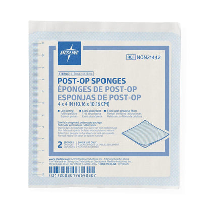 SPONGE, GAUZE POST-OP STR LF 4"X4" (2/PK 25PK/BX 24BX/CS)