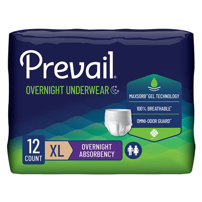 UNDERWEAR, OVERNIGHT PROT PREVAIL XLG 58-68" (12/PK 4PK/CS)