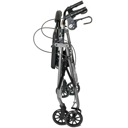 WALKER, ROLLATOR LTWT FOLDING ALUM W/6" WHLS SLVR 300LB