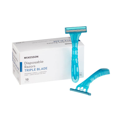 RAZOR, TRPLE BLADE ERGO HNDL W/LUBE (10/BX 50BX/CS