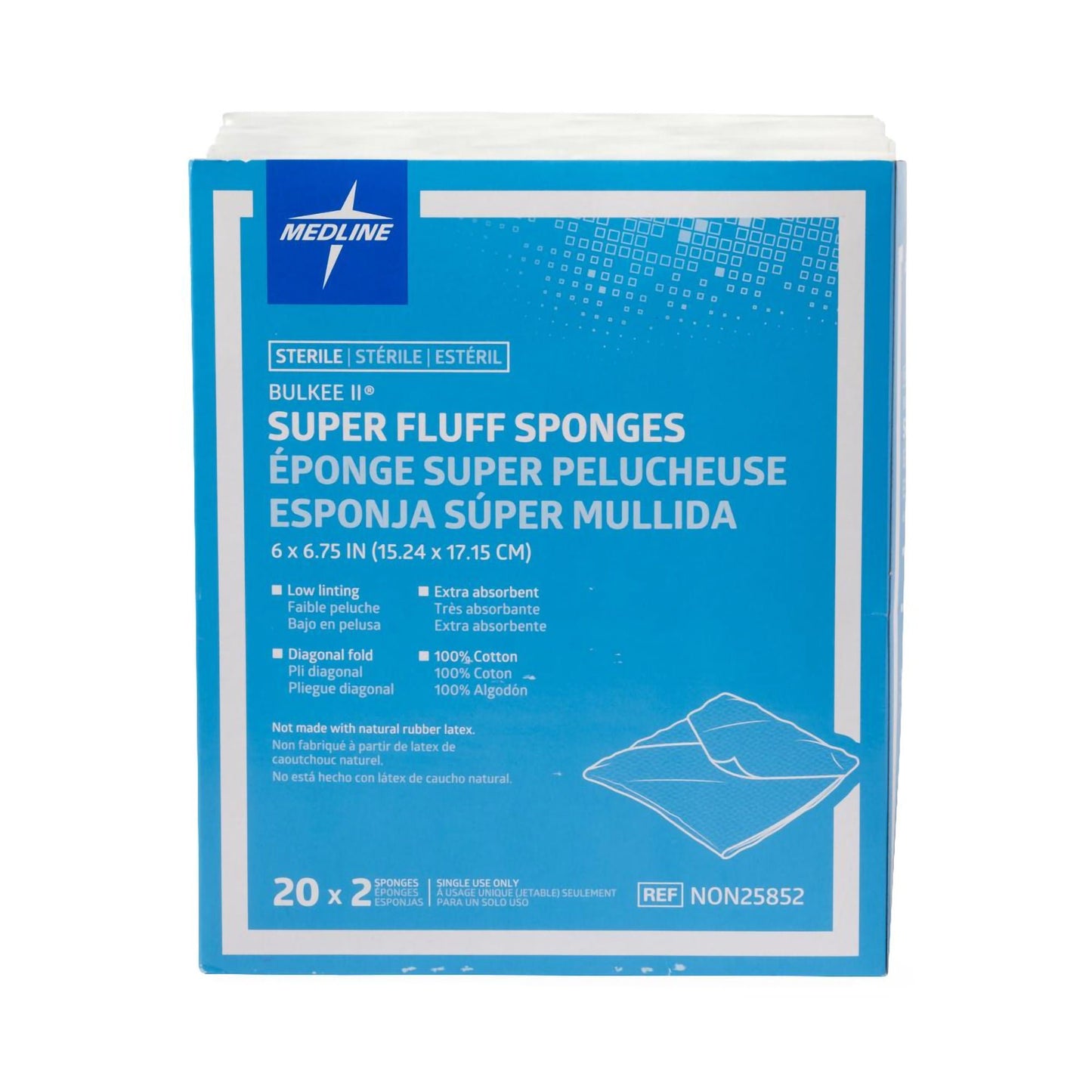 SPONGE, GAUZE 6"X6" STR LF (2 /PK 20PK/BX 12BX/CS)