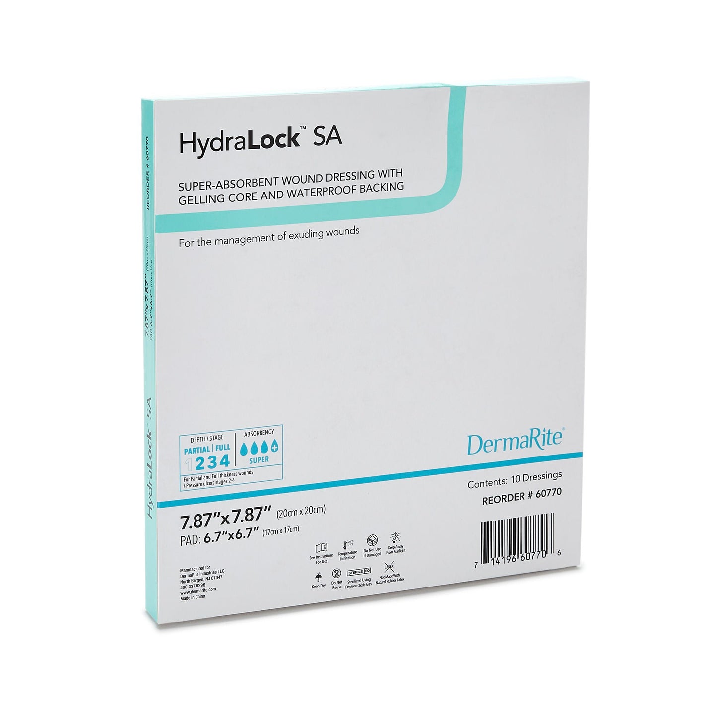 DRESSING, HYDRALOCK SUPER ABSORBENT 7"X7" (10/BX)