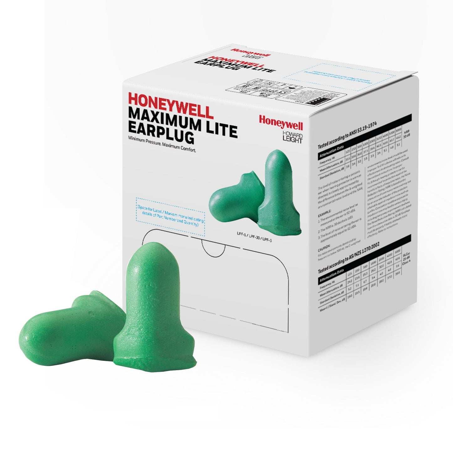 EARPLUG, LOW PRESS FM CORDLESSGRN (200/BX 10BX/CS) MAXLITE