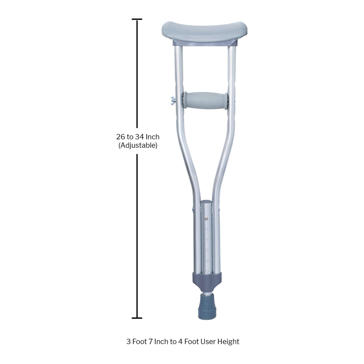 CRUTCH, ALUM PUSH BUTTON ADJ PED 175LB (10PR/CS)