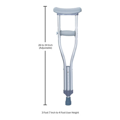 CRUTCH, ALUM PUSH BUTTON ADJ PED 175LB (10PR/CS)