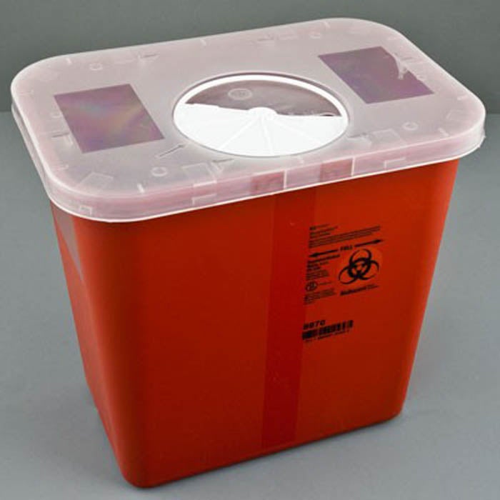 CONTAINER, SHARPS RED 2GL LOCKROTOR