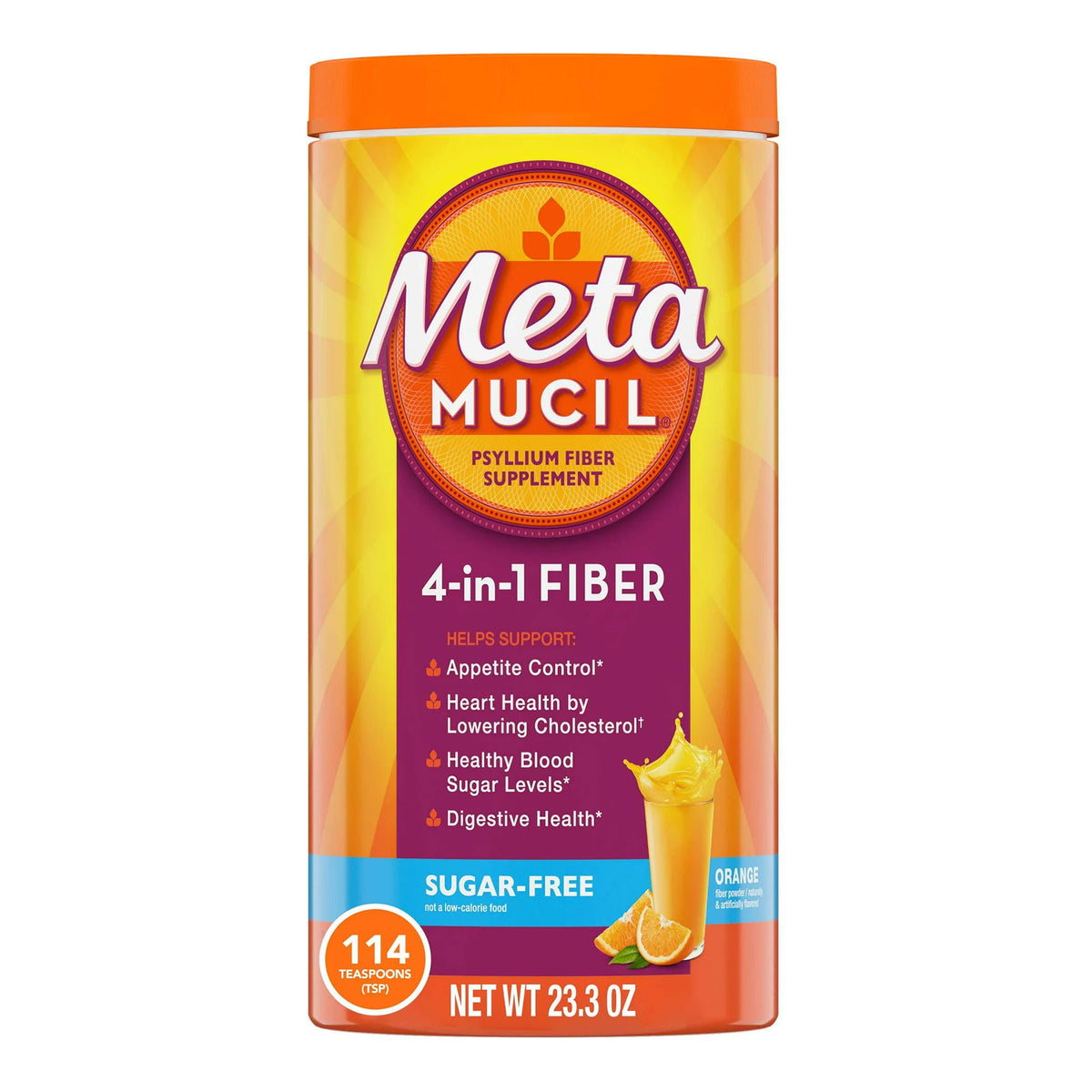 METAMUCIL, PDR SUG/FREE ORG 23.3OZ 114DOSE