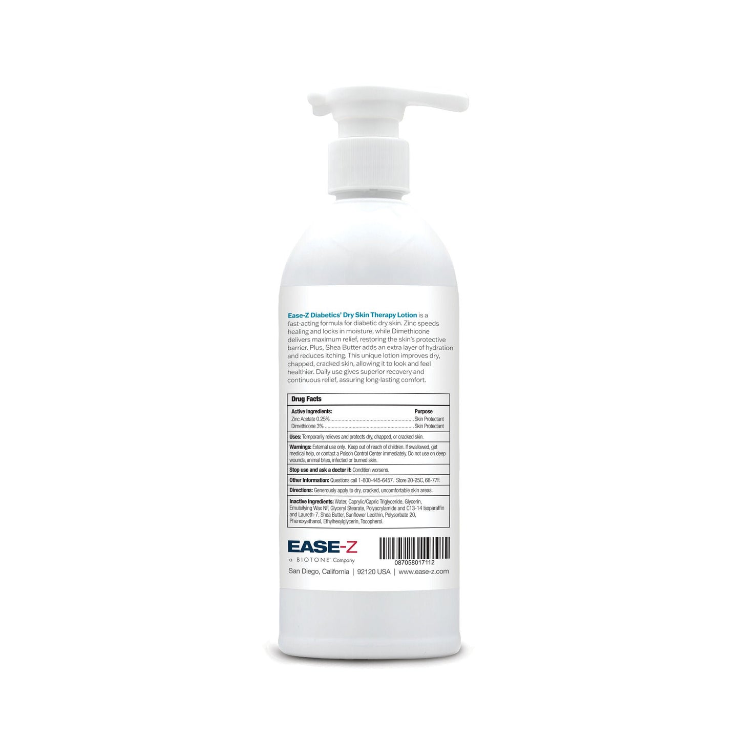 LOTION, DIABETICS EASE-Z DRY SKIN BT W/PUMP 10.9OZ (12/CS)