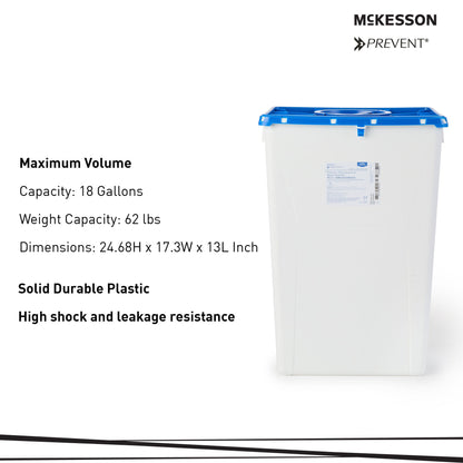 CONTAINER, SHARPS PHARMA WHT/BLU 18GL (7/CS)