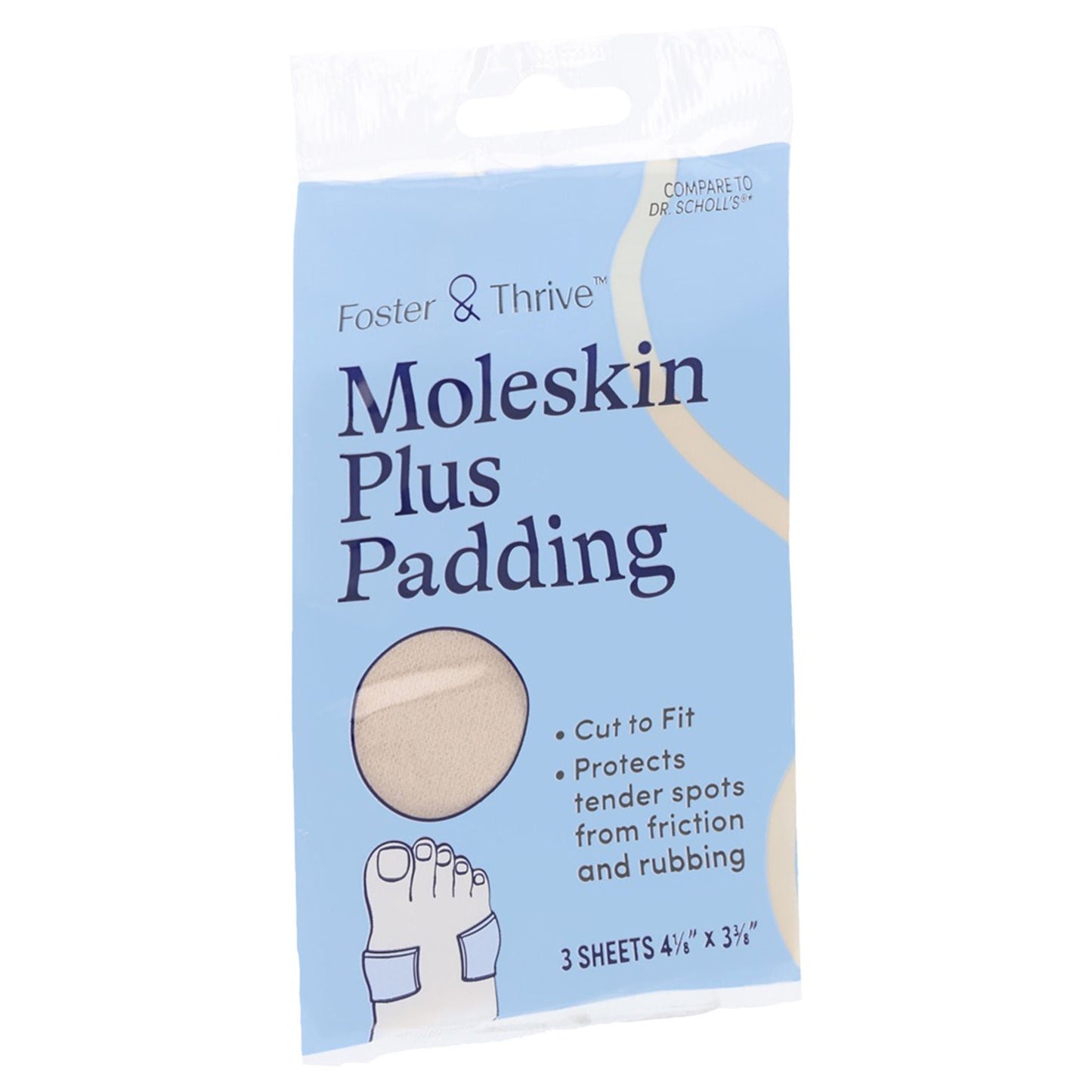 PADDING, MOLESKIN PLUS FT 4 1/8"X3 3/8" (3/PK)