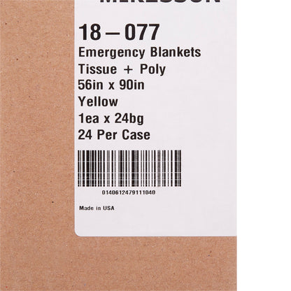 BLANKET, EMERGENCY T/P YLW 56X90 (24/CS)