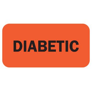 LABEL, DIABETIC FLURSNT RED 1 1/2"X3/4" (250/RL)
