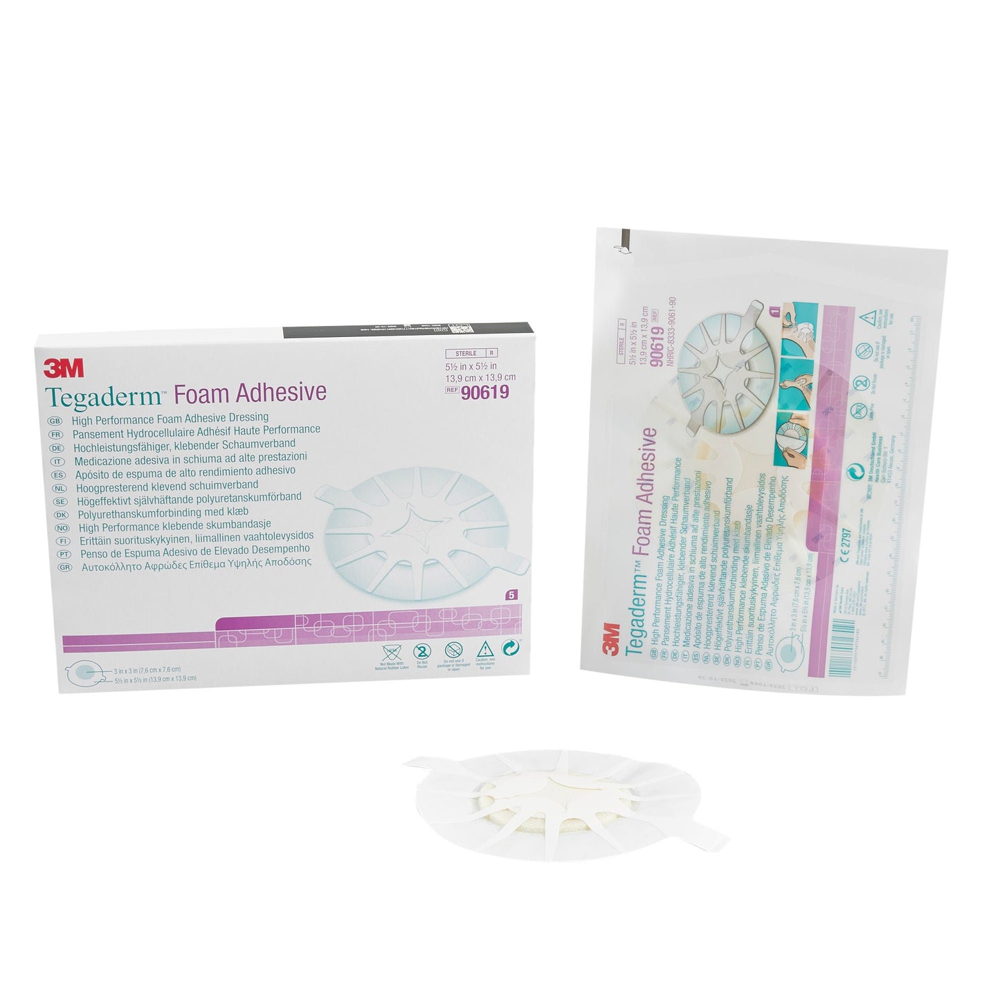 DRESSING, TEGADERM FM ADHSV HEEL 5.5X5.5" PAD 3X3" (5/BX 4BX