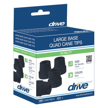 TIP, QUAD CANE LG BASE BLK 5/8" D/S