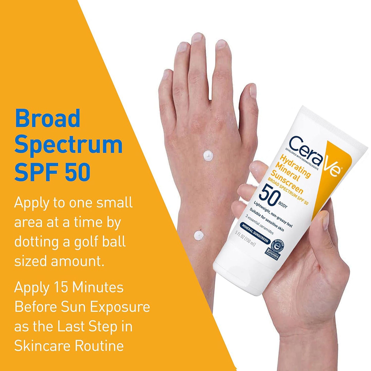 CERAVE, LOTION SUN BODY SPF50 5OZ