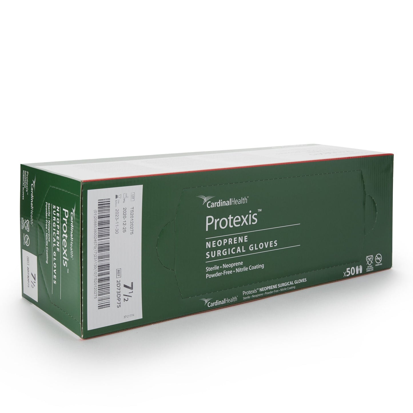 GLOVE, SURG NPRN 7.5 STR2 SMTHCHEMO (50PR/BX 4BX/CS)