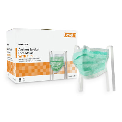 MASK, SURG TIES ASTM1 ANTIFOG (50/BX 6BX/CS)