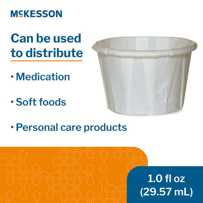 CUP, SOUFFLE PORTN TRTD PAPER WHT 1OZ (250/SL 20SL/CS)