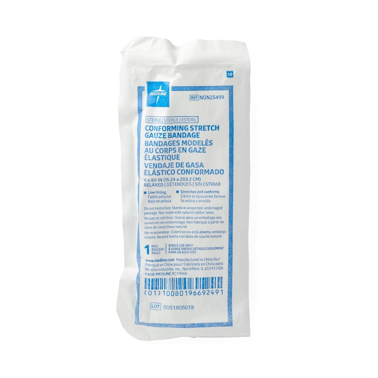 BANDAGE, GAUZE SOFFORM STR LF 6"X80" (6/BX 8BX/CS)