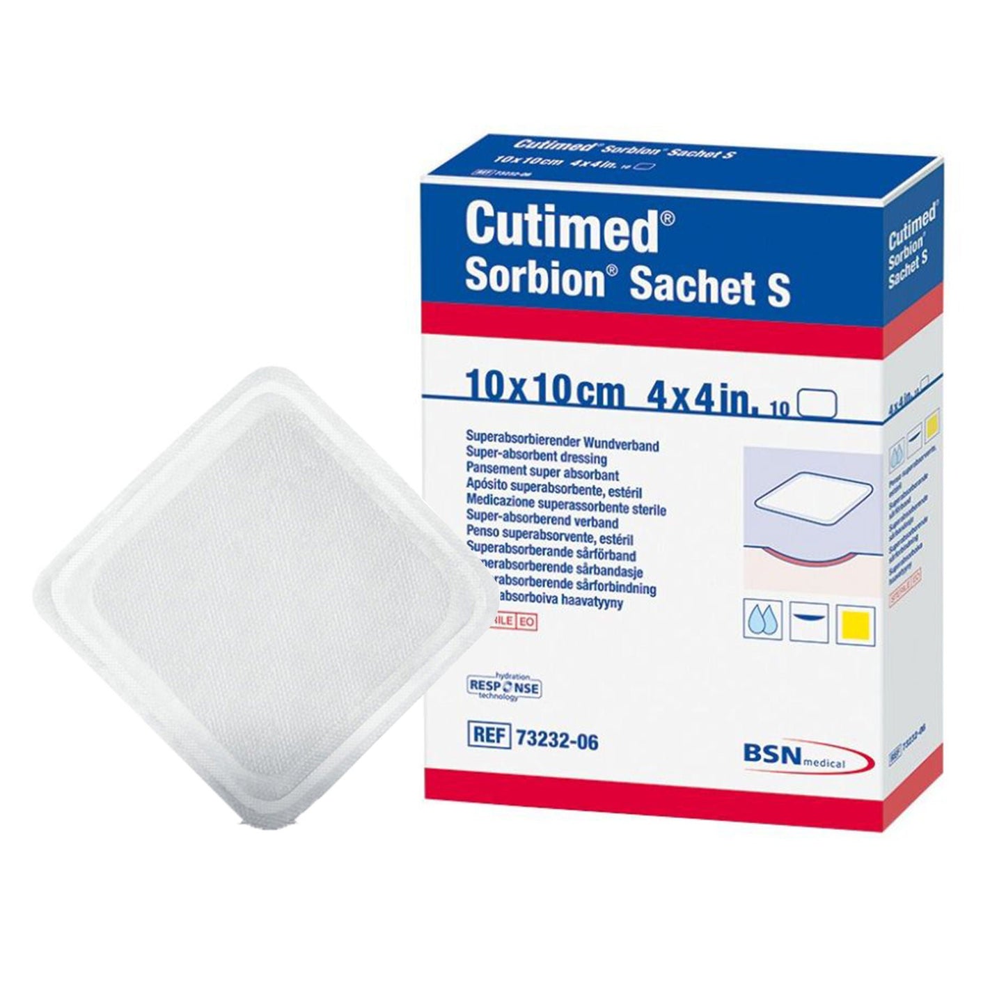 DRESSING, SORBION SACHET 4"X4"(10/BX) ALIQUA