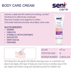 CREAM, BODY SENI CARE 4OZ (6/CS)