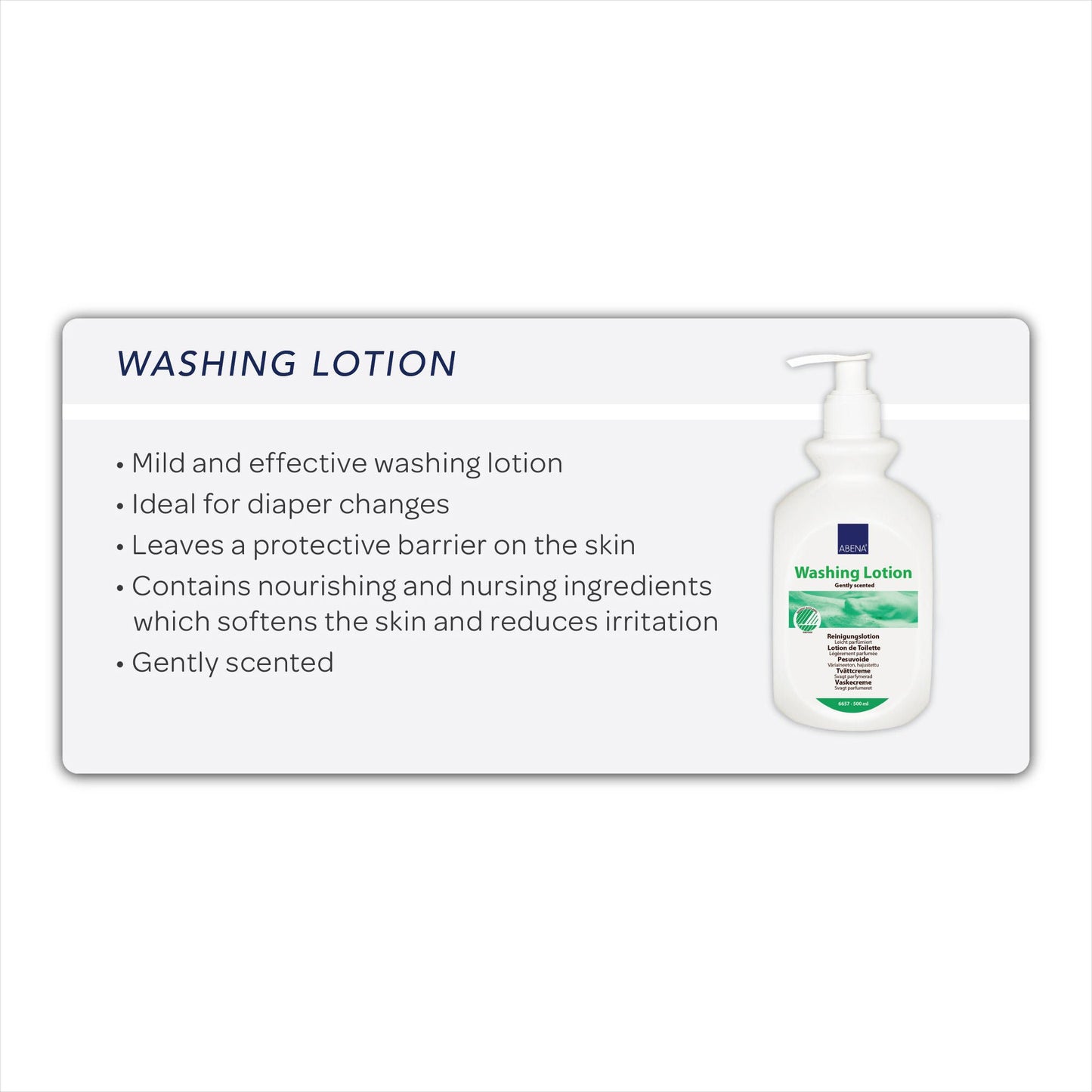 LOTION, WASHING RINSELESS/NO WATER SCENTED PUMP 500ML (6/CS)