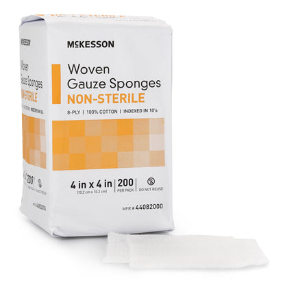 SPONGE, GAUZE 8PLY N/S 4"X4" (200/PK 20PK/CS)