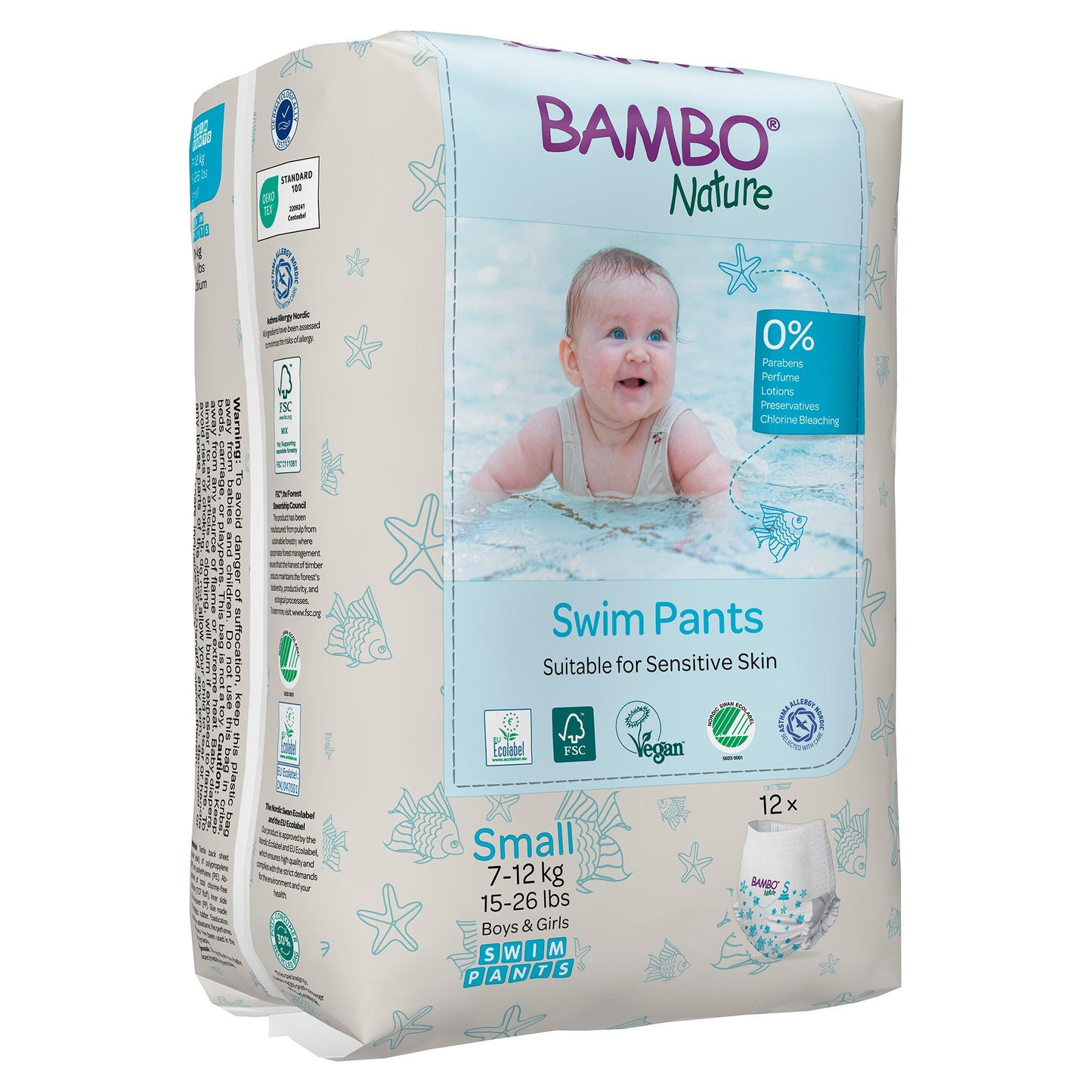 PANT, SWIM BAMBO NATURE DISP PED SM 15-26LB (12/PK 10PK/CS)
