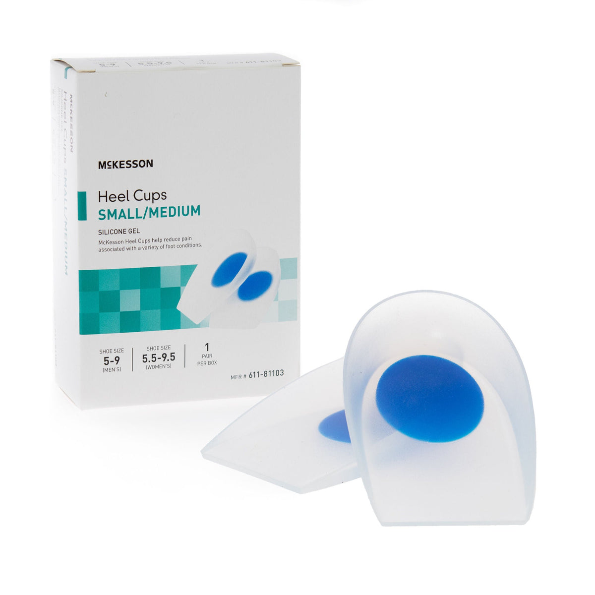 HEEL CUP, SILICONE SM/MED (1PR/BX 6BX/CS)