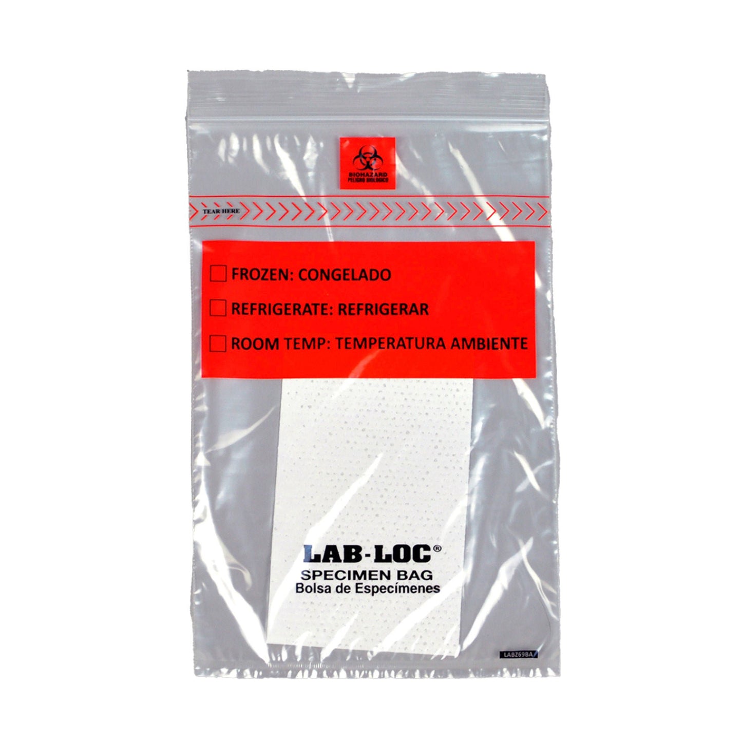 BAG, SPECIMEN CLR BIO ZIP 6X9 2MIL (100/PK 10PK/CS)