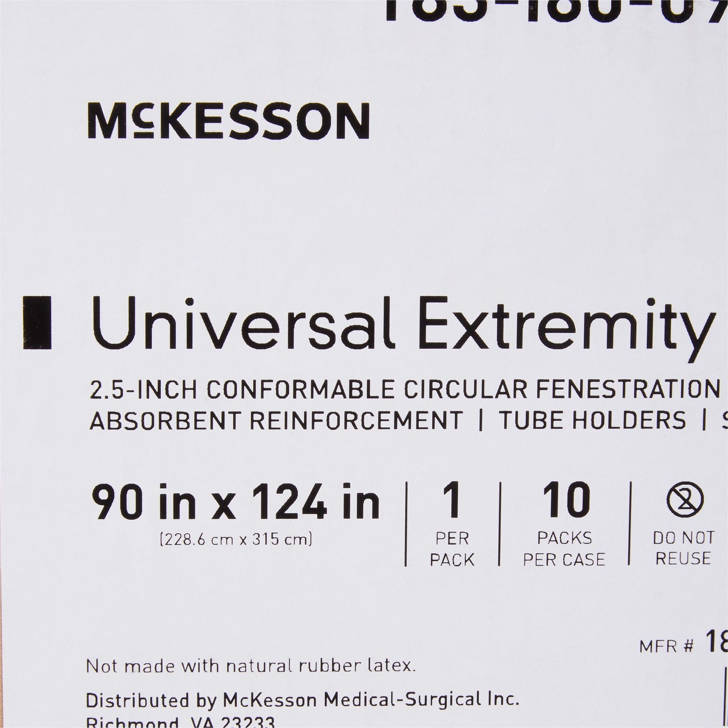 DRAPE, SURGICAL ORTHO UNIV EXTREMITY W/ABS 90"X124" (10/CS)