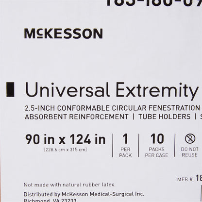 DRAPE, SURGICAL ORTHO UNIV EXTREMITY W/ABS 90"X124" (10/CS)