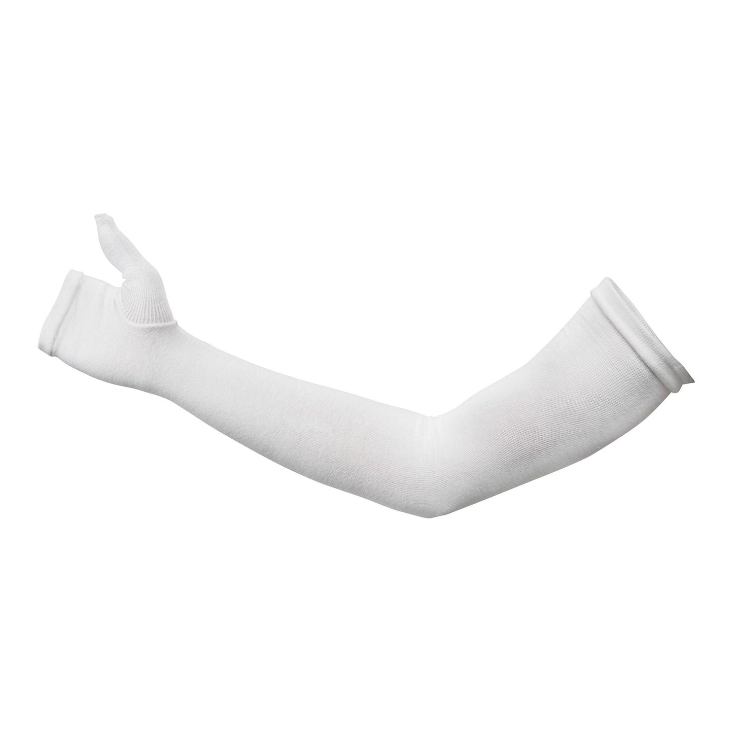 ARM SLEEVE, W/THUMB WHITE 18"X3" (12PR/CS)