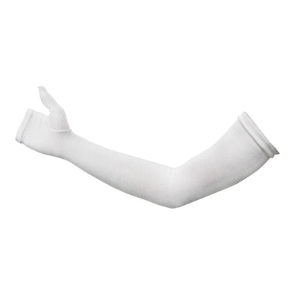ARM SLEEVE, W/THUMB WHITE 18"X3" (12PR/CS)