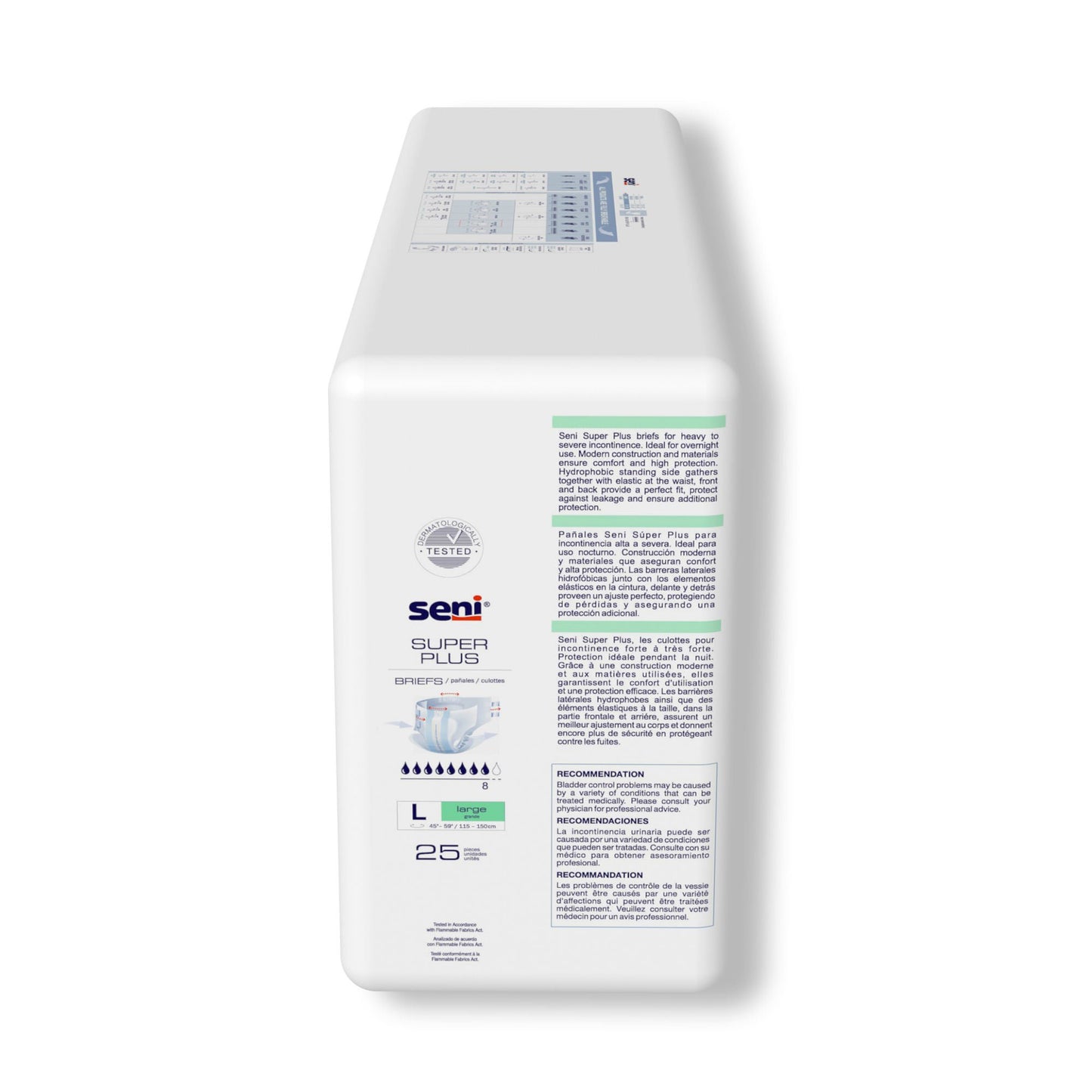 BRIEF, INCONT SENI SUPER PLUS LG 45-59" (25/PK 3PK/CS)