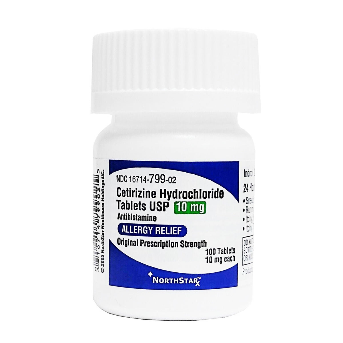 CETIRIZINE HCL, TAB 10MG (100/BT)