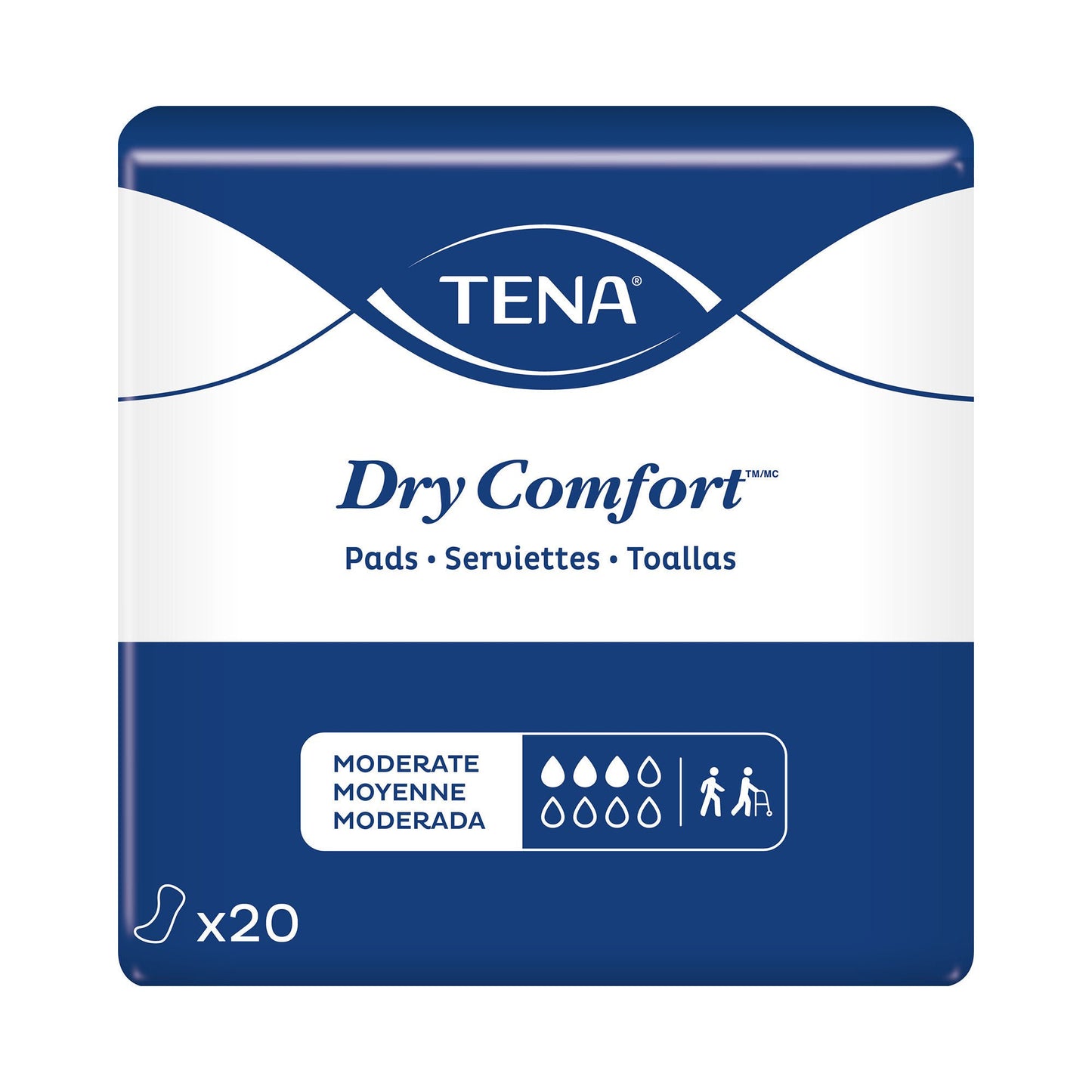 PAD, TENA DRY COMFORT MODERATE6X20" (20/BG 6BG/CS)