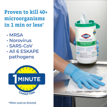 WIPE, WET HYDROGENPEROXIDE 6.75X5.75(155/CT 6CT/CS)