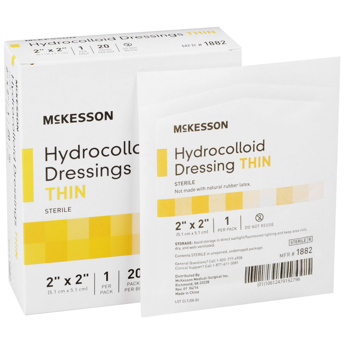 DRESSING, HYDROCOLLOID THIN STR 2"X2" (20/BX 20BX/