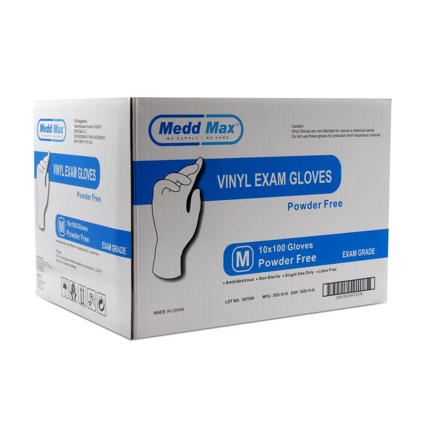 GLOVE, EXAM VINYL MED (1000/CS)