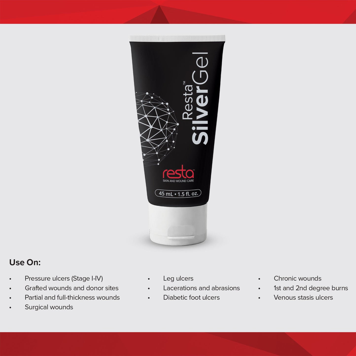 GEL, WOUND RESTA SLVR 1.5OZ(12/CS)